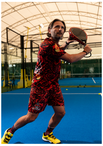 T-Shirt Padel Man RED ROSE MASSIMO SABBADIN