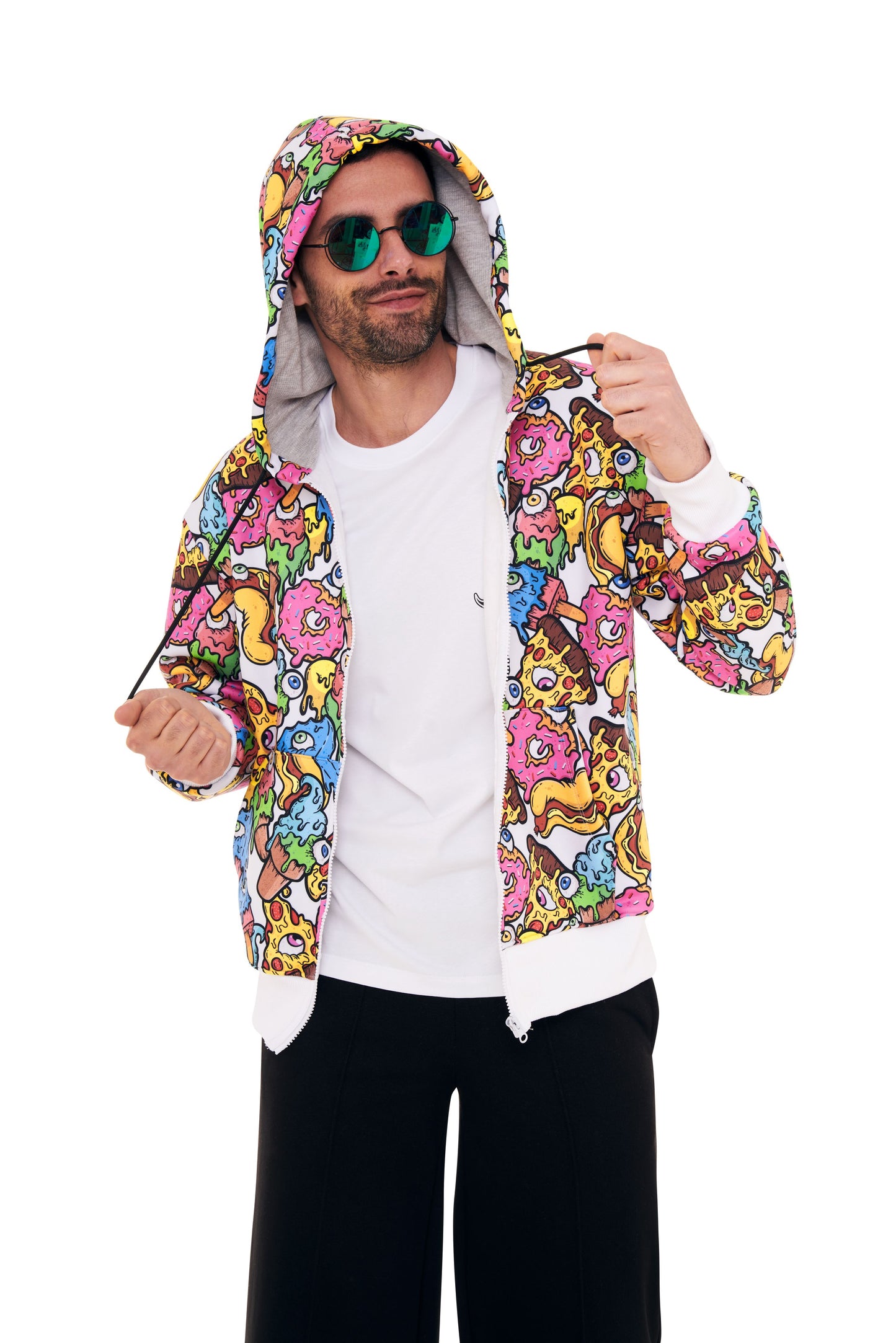 Felpa Zip Con Cappuccio All Over Food - UNISEX